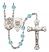 Saint Joan of Arc and Coast Guard Rosary with Aqua Beads