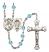 Saint Joan of Arc and Nat'l Guard Rosary with Aqua Beads