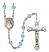 San Jose Engravable Rosary with Aqua Beads