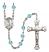 Saint Jude Thaddeus Engravable Rosary with Aqua Beads