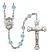 Saint Kateri Tekakwitha Engravable Rosary with Aqua Beads