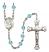 Saint Matthew the Apostle Engravable Rosary with Aqua Beads