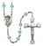 Saint Michael the Archangel Engravable Rosary with Aqua Beads