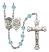 Saint Michael and EMT Rosary with Aqua Beads