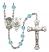 Saint Michael and Marines Rosary with Aqua Beads