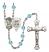 Saint Michael and Navy Rosary with Aqua Beads