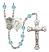 Saint Michael and Paratrooper Rosary with Aqua Beads