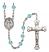 Virgen Milagrosa Engravable Rosary with Aqua Beads