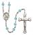 Our Lady of Providence Engravable Rosary with Aqua Beads