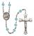 Virgen de la Divina Providencia Engravable Rosary with Aqua Beads