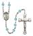 Saint Peregrine Laziosi Engravable Rosary with Aqua Beads