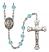 San Peregrino Engravable Rosary with Aqua Beads