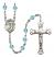 Saint Martin de Porres Engravable Rosary with Aqua Beads