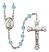 Saint Peter the Apostle Engravable Rosary with Aqua Beads