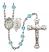 Scapular Engravable Rosary with Aqua Beads