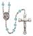 Santa Teresita Engravable Rosary with Aqua Beads