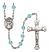 Saint Casimir of Poland Engravable Rosary with Aqua Beads