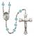 GUARDIAN ANGEL with CHILD Engravable Rosary with Aqua Beads