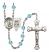 Guardian Angel and Navy Rosary with Aqua Beads