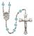 Angel de la Guardia Engravable Rosary with Aqua Beads