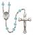 Saint Stanislaus Engravable Rosary with Aqua Beads