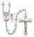 Saint Christopher and Cheerleading Rosary with Aqua Beads