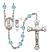 Saint Christopher and Lacrosse Rosary with Aqua Beads