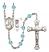 Saint Christopher and Track & Field Rosary with Aqua Beads