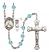 Saint Christopher and Baseball Rosary with Aqua Beads