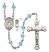 Saint Christopher and Wrestling Rosary with Aqua Beads