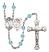 Saint Sebastian and Golf Rosary with Aqua Beads