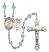 Saint Sebastian and Soccer Rosary with Aqua Beads