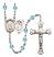 Saint Sebastian and Gymnastics Rosary with Aqua Beads