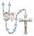 Saint Sebastian and Field Hockey Rosary with Aqua Beads