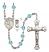 Saint Christopher and Surfing Rosary with Aqua Beads