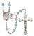 Saint Christopher and Motorcycle Rosary with Aqua Beads