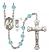 Saint Christopher and Rodeo Rosary with Aqua Beads