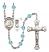 Saint Christopher and Skiing Rosary with Aqua Beads