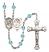 Saint Sebastian and Motorcycle Rosary with Aqua Beads