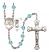 Saint Christopher and Water Polo-Men Rosary with Aqua Beads