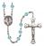 Virgen del Fatima Engravable Rosary with Aqua Beads