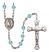 Virgen de Guadalupe Engravable Rosary with Aqua Beads