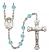 Saint Dominic Savio Engravable Rosary with Aqua Beads