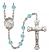 Saint Madeline Sophie Barat Engravable Rosary with Aqua Beads