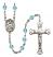 Saint Placidus Engravable Rosary with Aqua Beads