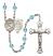 Our Lady of Mount Carmel Rosary with Aqua Beads