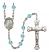 Our Lady of the Railroad Engravable Rosary with Aqua Beads