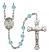 Saint Grace Engravable Rosary with Aqua Beads