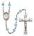 Saint Hildegard von Bingen Engravable Rosary with Aqua Beads