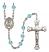 Our Lady of San Juan Engravable Rosary with Aqua Beads